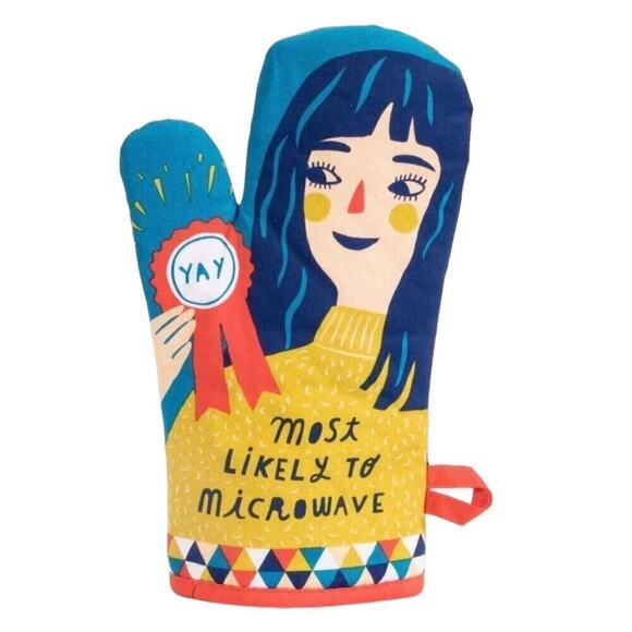 Blue Q Oven Mitt Most Likely to Microwave Colorful Triangle Print - Picture 1 of 7